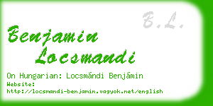 benjamin locsmandi business card